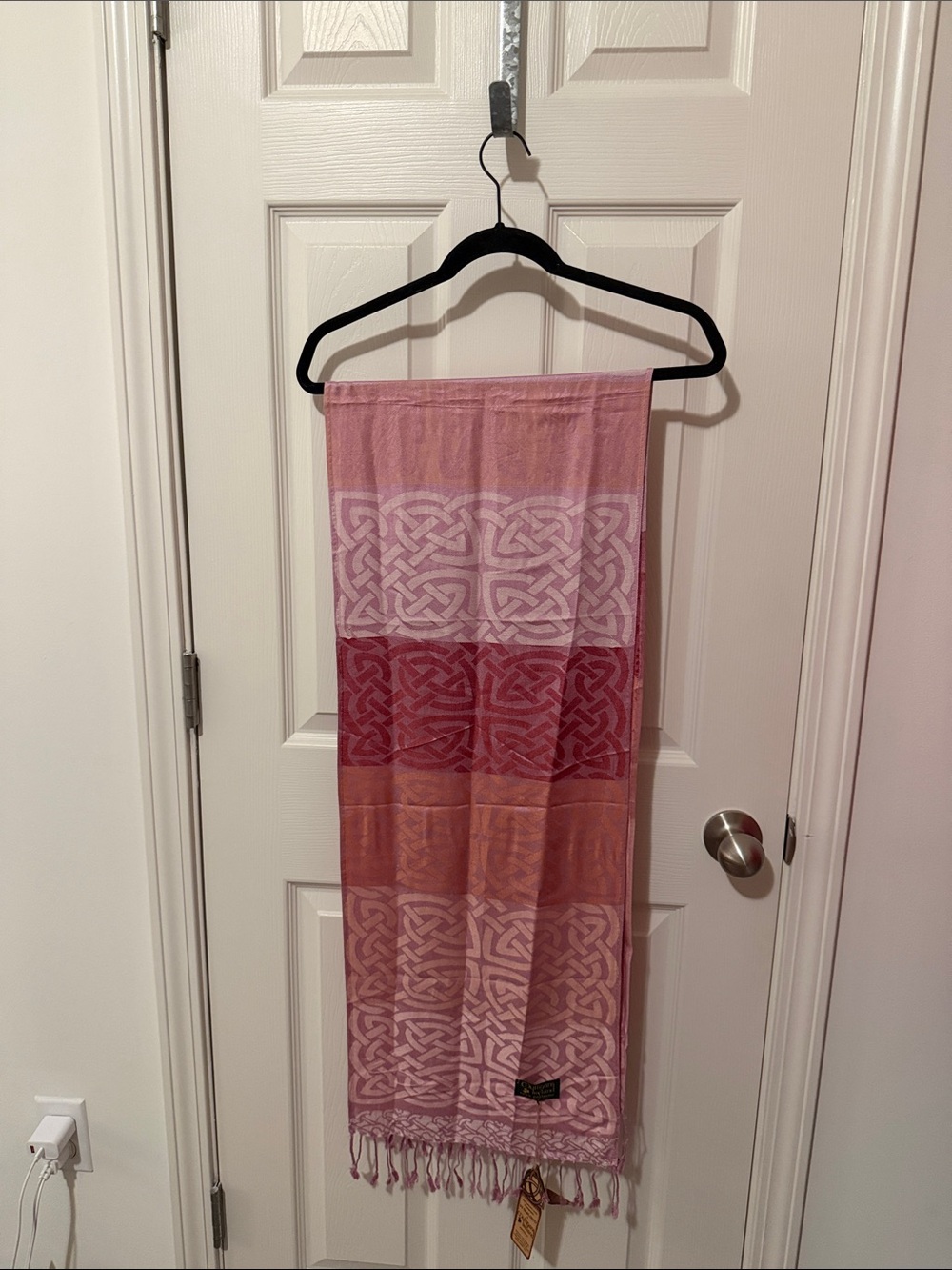 Pink Patterned Lightweight Scarf and Wrap